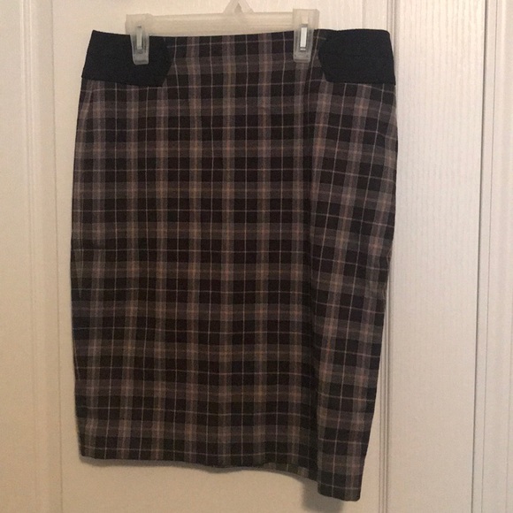 NWOT | Gray/Pink Pencil Plaid Skirt | The Limited - Picture 3 of 6